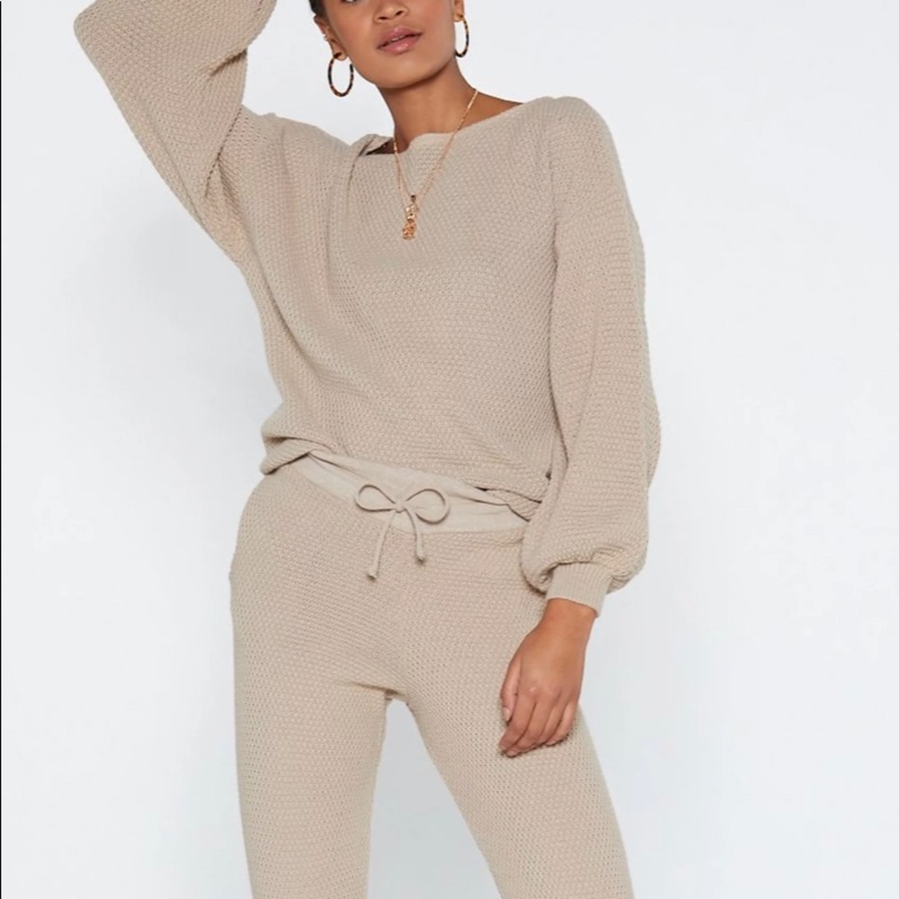 Nasty Gal knit sweater and jogger set
